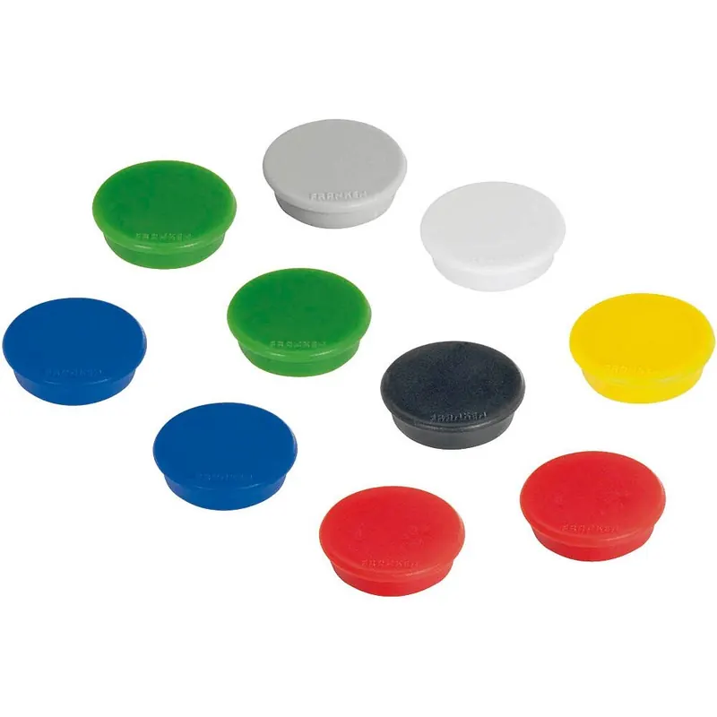 10 FRANKEN Haftmagnet Magnet farbsortiert Ø 2,4 x 0,63 cm