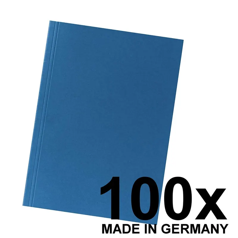 100x Falken Aktendeckel 80004120 BLAU aus Recycling-Karton für DIN A4 Blauer Engel Hefter ideal für das Büro und Schule und die mobile Organisation
