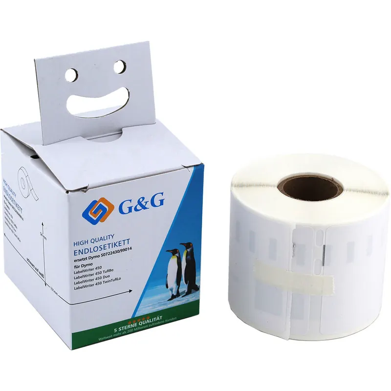 220 G&G Image PREMIUM-Etiketten RB-DY 99014 kompatibel zu Dymo 99014/ s0722430 (54mm x 101mm) schwarz auf weiß
