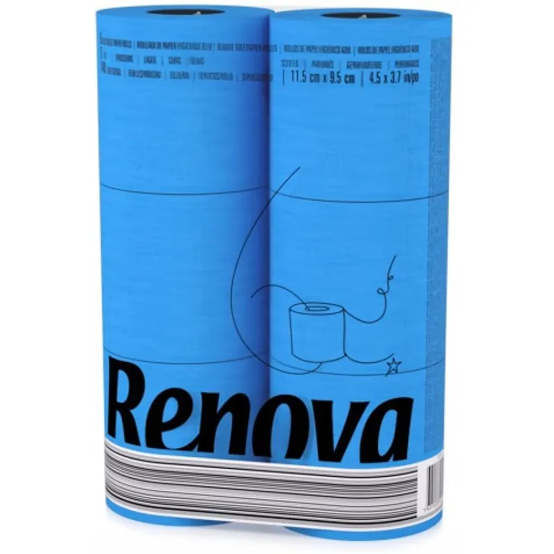24 Rollen Renova farbiges Toilettenpapier - Blau / Türkis