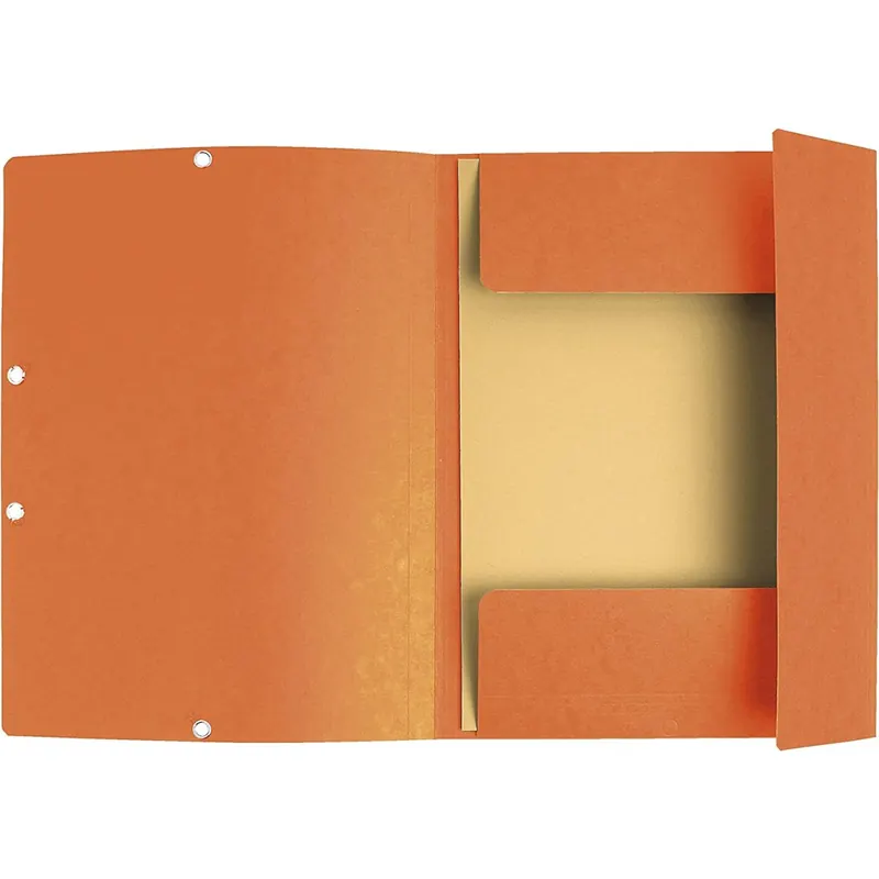 25x Exacompta 55504E Einschlagmappe orange. Aus extra starkem Colorspan-Karton mit 3 Innenklappen und 2 Gummizügen DIN A4  Dokumentenmappe für Büro und Schule