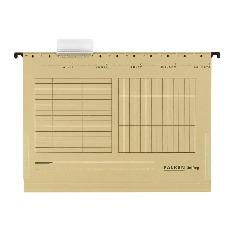 25x Falken Hängetasche 80004328 UniReg, braun 230g/m²-Kraftkarton, seitlich offen