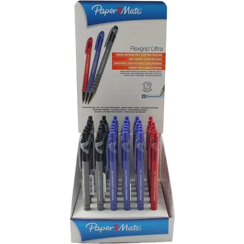 36er Pack Paper Mate S0189343 Flexgrip Ultra RT Kugelschreiber mit einziehbarer mittlere Spitze, 1.0 mm, schwarz + blau