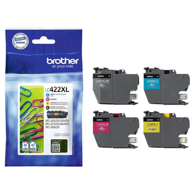 4 brother LC-422XLVAL schwarz, cyan, magenta, gelb Tintenpatronen