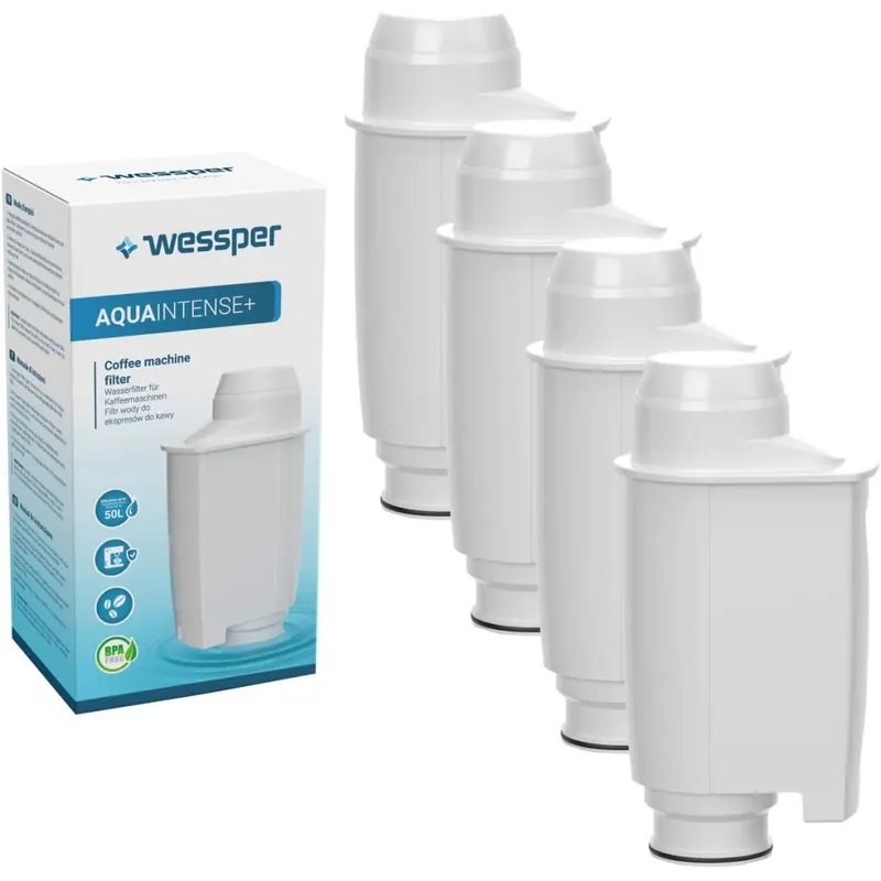 4x Wessper Wasserfilter passend für Kaffeemaschine PHILIPS SAECO BRITA INTENZA+