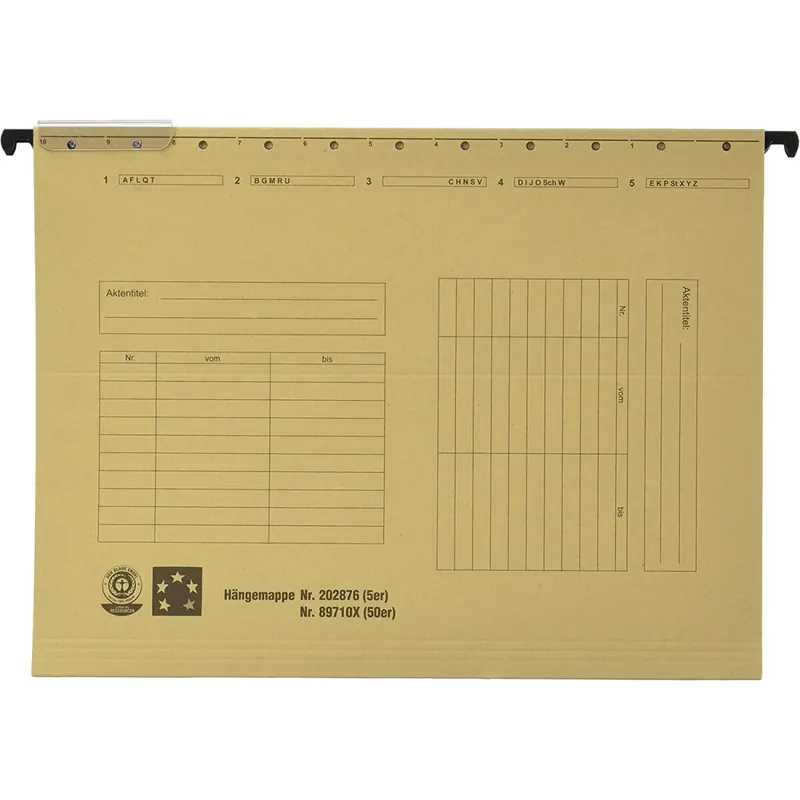 5 Star Hängemappen chamois DIN A4 Natronkarton 230g/qm Inh.5