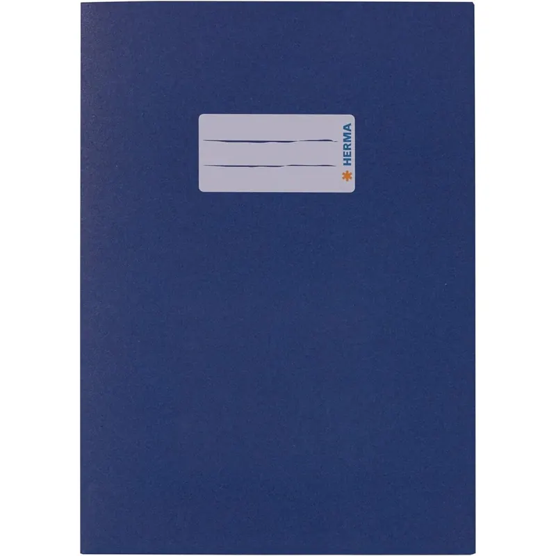 5 Stück HERMA 5503 Heftumschlag A5 Papier Blau, Hefthülle mit Beschriftungsfeld aus extrem kräftigen Papier & satten Farben, Heftschoner für Schulhefte, farbig