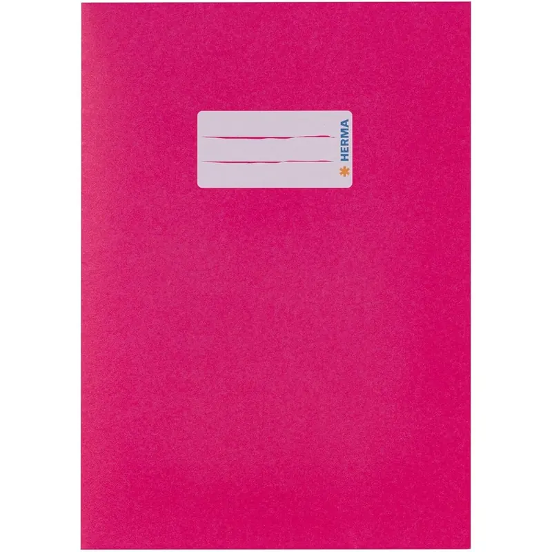 5 Stück HERMA 5514 Heftumschlag A5 Papier Pink, Hefthülle mit Beschriftungsfeld aus extrem kräftigen Papier & satten Farben, Heftschoner für Schulhefte, farbig