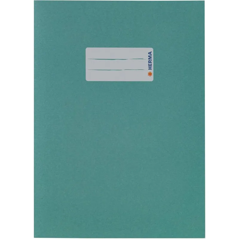 5 Stück HERMA 5517 Heftumschlag A5 Papier Türkis, Hefthülle mit Beschriftungsfeld aus extrem kräftigen Papier & satten Farben, Heftschoner für Schulhefte, farbig