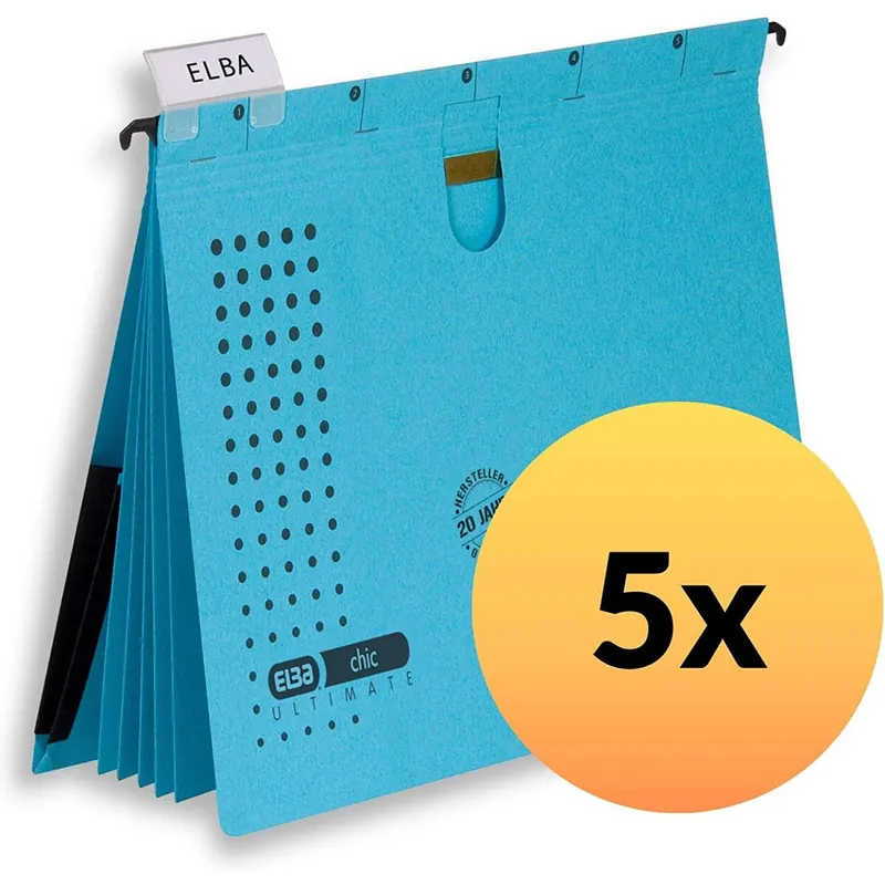 5er Pack ELBA Personalhefter chic ULTIMATE Karton blau