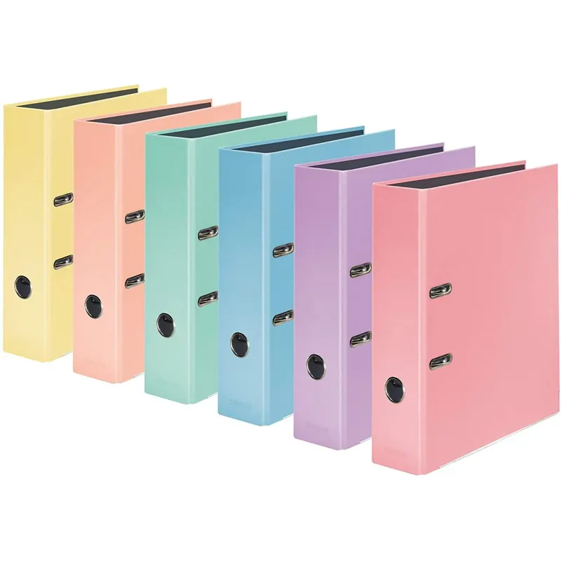5x Original Falken PastellColor-Ordner. Made in Germany. 8 cm breit DIN A4 Pastell-Farbe Himmel-Blau Ringordner Aktenordner Briefordner Büroordner Plastikordner Schlitzordner Motivordner