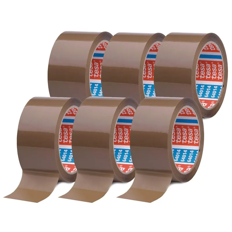6 Rollen tesapack 4124 PVC 50 mm x 66 m braun