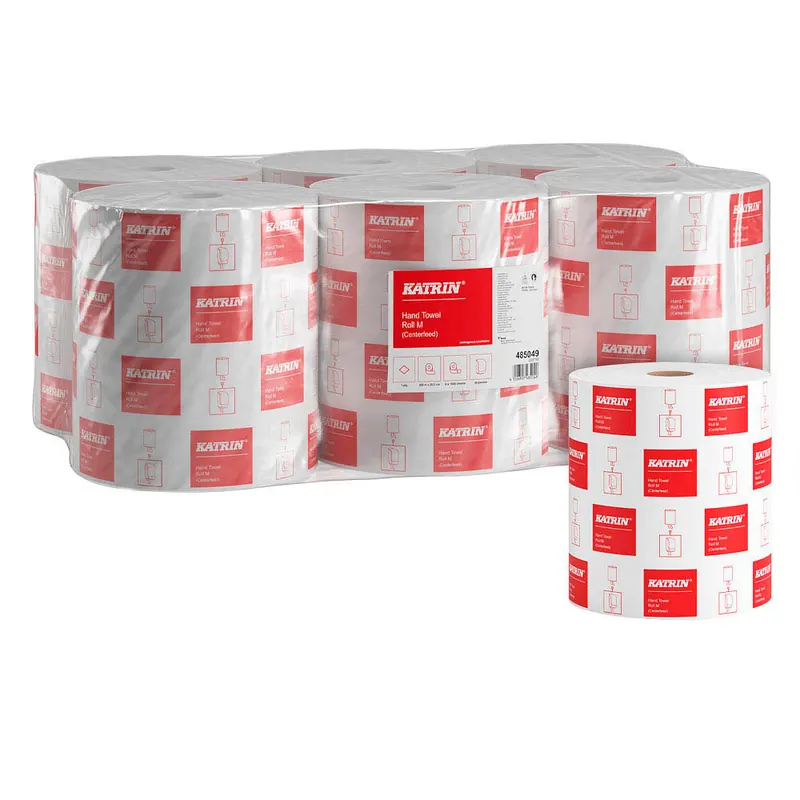 6x Handtuchrolle Katrin M Centerfeed, 1-lagig, weiß, 790 Blatt, 300 m, 20,5 x 38 cm