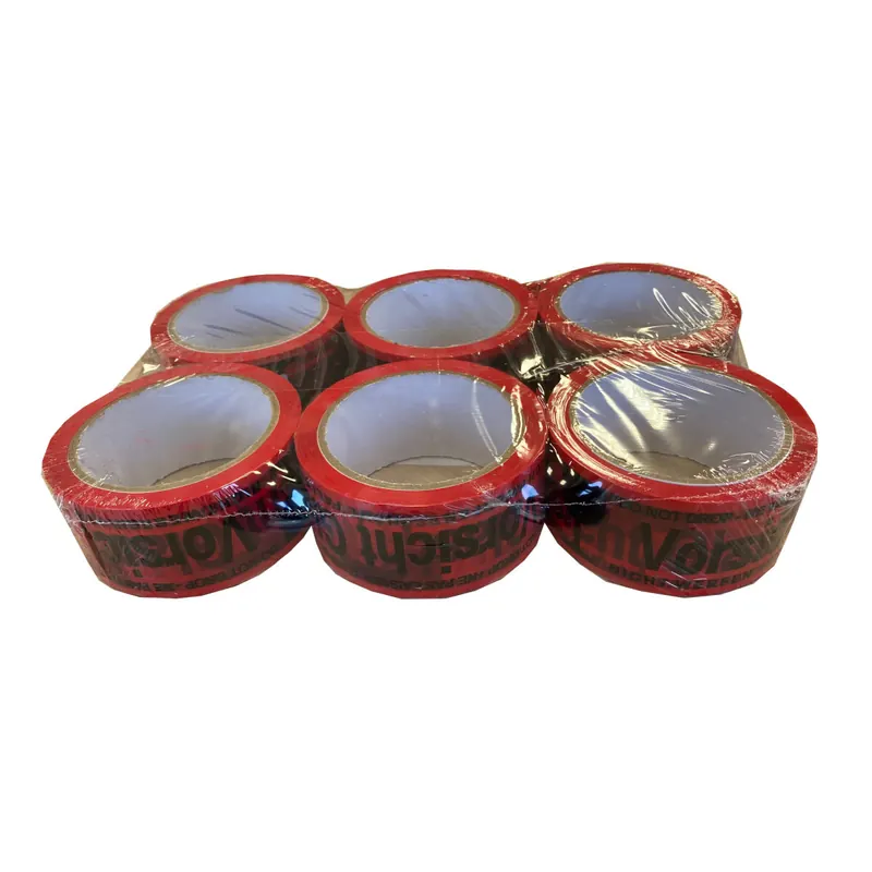 6x Klebeband VORSICHT GLAS - NICHT WERFEN - Rolle 66m x 50mm - NICHT FALLEN LASSEN