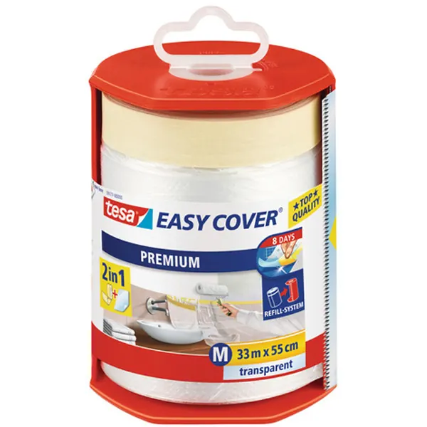 Abdeckband tesa Malerband Easy Cover Premium 59177 - 550 mm x 33 m hellbraun Kreppband für Privat/Endverbraucher-Anwendungen