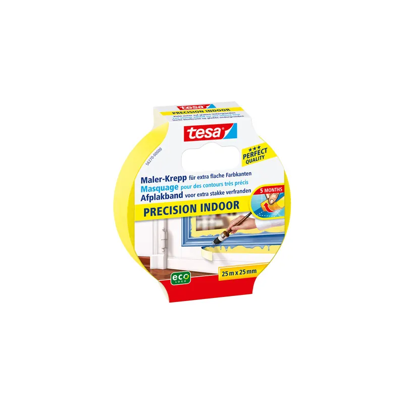 Abdeckband tesa Malerband Precision Indoor Prifi 56271 - 25 mm x 25 m beige Kreppband für Privat/Endverbraucher-Anwendungen  Pckg/12