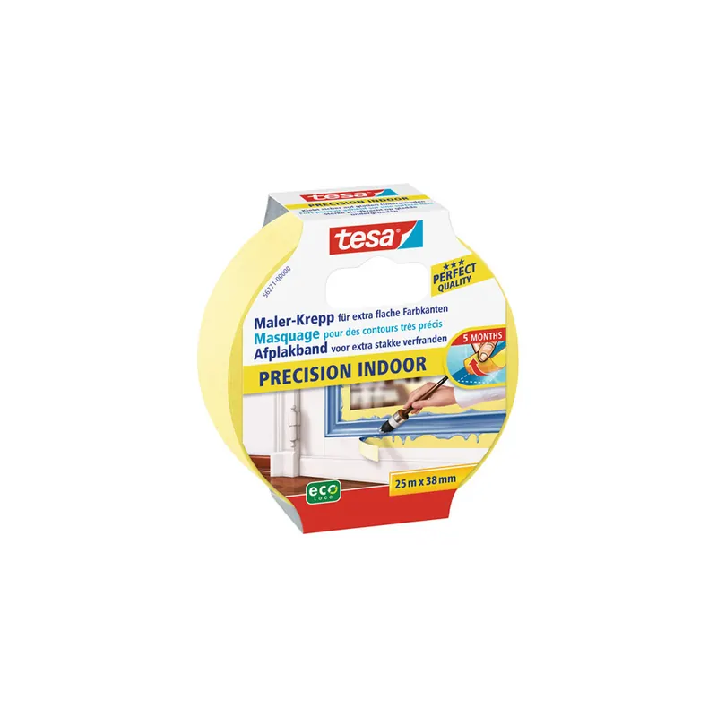Abdeckband tesa Malerband Precision Indoor Prifi 56271 - 38 mm x 25 m beige Kreppband für Privat/Endverbraucher-Anwendungen