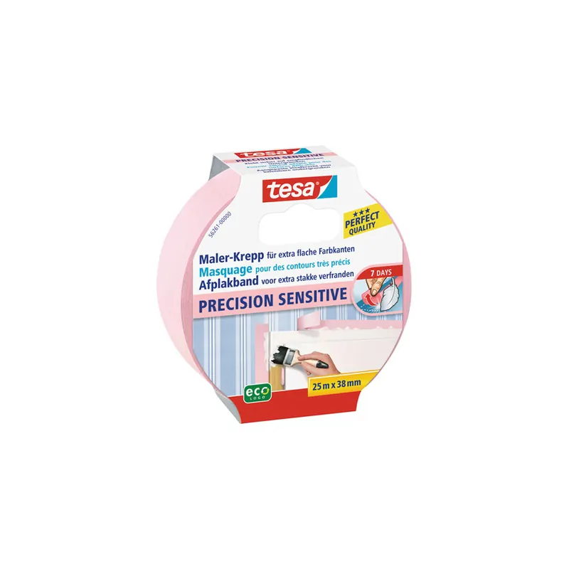 Abdeckband tesa Malerband Precision Sensitive 56261 - 38 mm x 25 m beige Kreppband für Privat/Endverbraucher-Anwendungen
