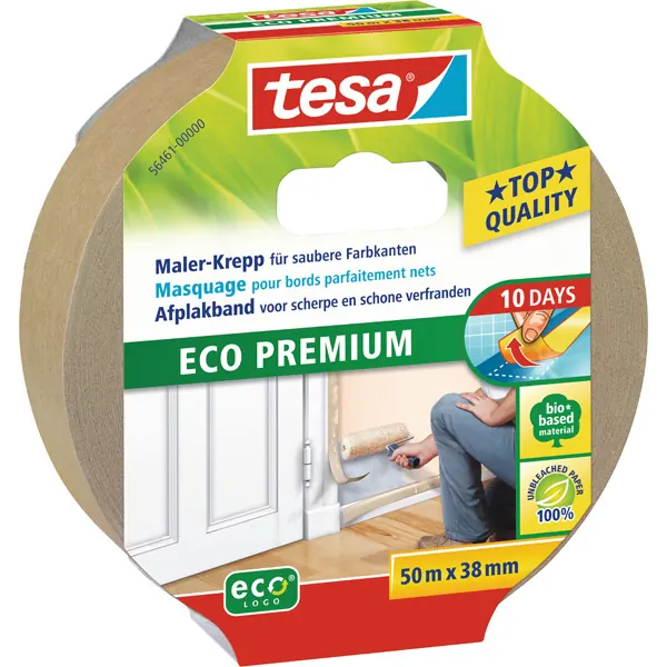 Abdeckband tesa Malerkrepp Classic Pro Nature 56461 - 38 mm x 50 m beige Kreppband für Privat/Endverbraucher-Anwendungen