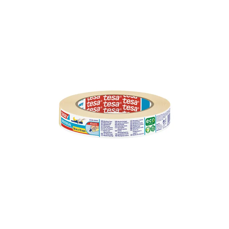 Abdeckband tesa Malerkrepp Universal 5286 Pckg/16 - 19 mm x 50 m beige Kreppband für Privat/Endverbraucher-Anwendungen