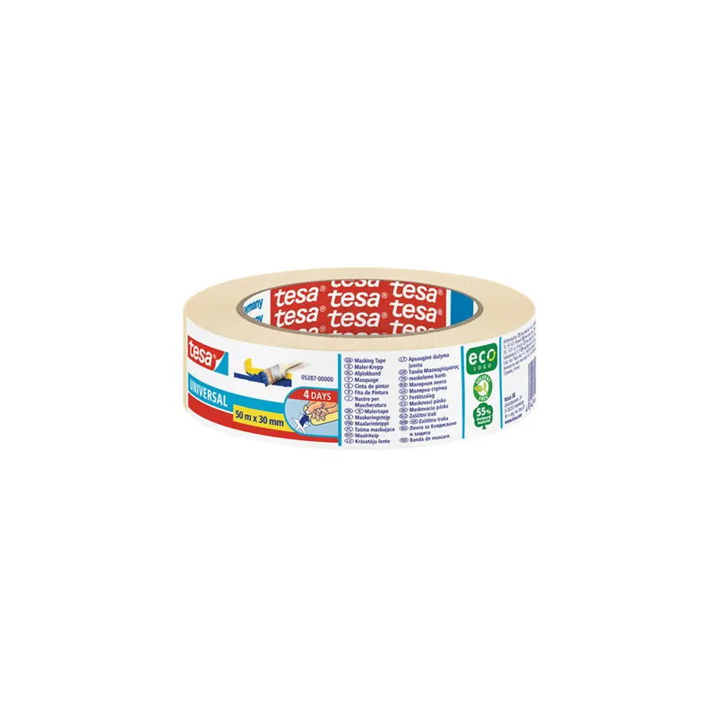 Abdeckband tesa Malerkrepp Universal 5287 Pckg/10 - 30 mm x 50 m beige Kreppband für Privat/Endverbraucher-Anwendungen