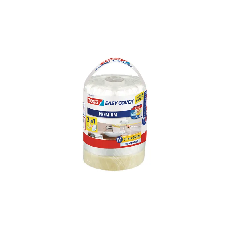 Abdeckfolie Nachfüllrolle tesa Easy Cover Premium 57115 - 550 mm x 33 m hellbraun Kreppband für Privat/Endverbraucher-Anwendungen