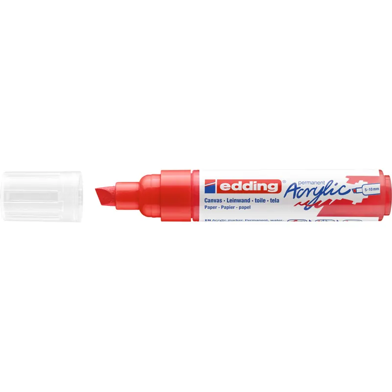 Acrylmarker edding 5000 - verkehrsrot 5-10 mm Keilspitze permanent