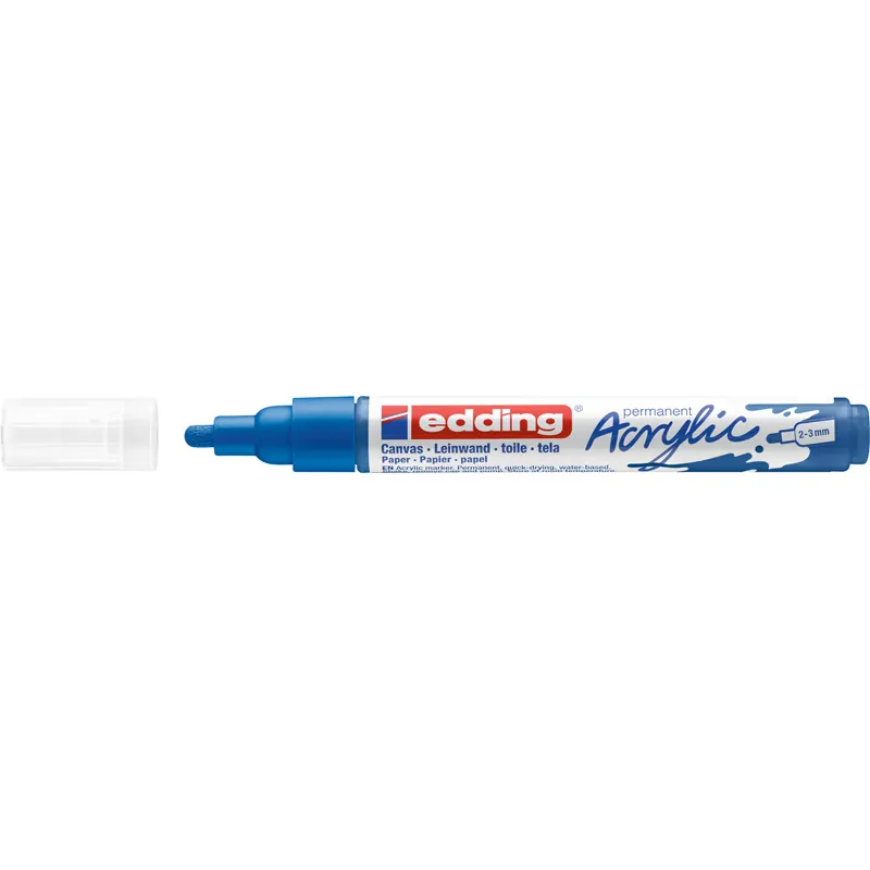 Acrylmarker edding 5100 - enzianblau 2-3 mm Rundspitze permanent