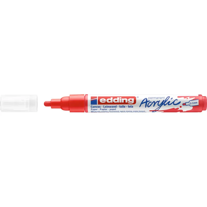 Acrylmarker edding 5100 - verkehrsrot 2-3 mm Rundspitze permanent