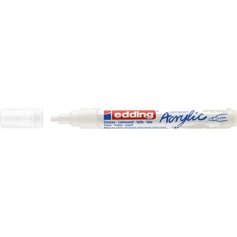 Acrylmarker edding 5100 - verkehrsweiß 2-3 mm Rundspitze permanent
