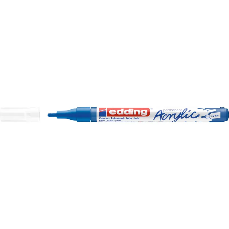Acrylmarker edding 5300 - enzianblau 1-2 mm Rundspitze permanent