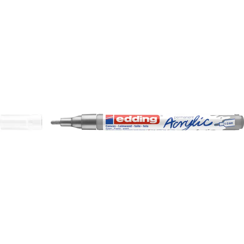 Acrylmarker edding 5300 - silber 1-2 mm Rundspitze permanent