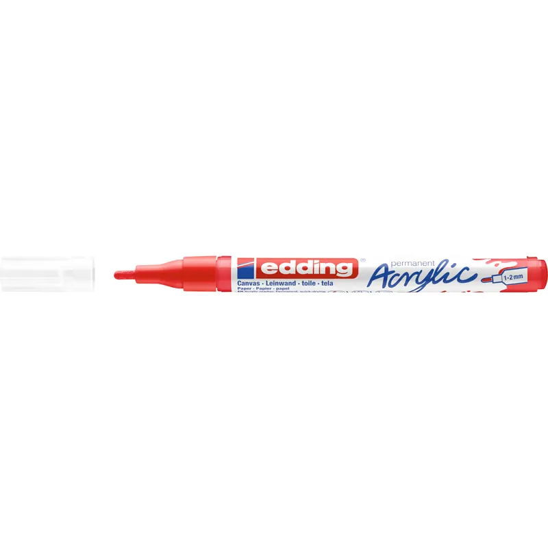 Acrylmarker edding 5300 - verkehrsrot 1-2 mm Rundspitze permanent