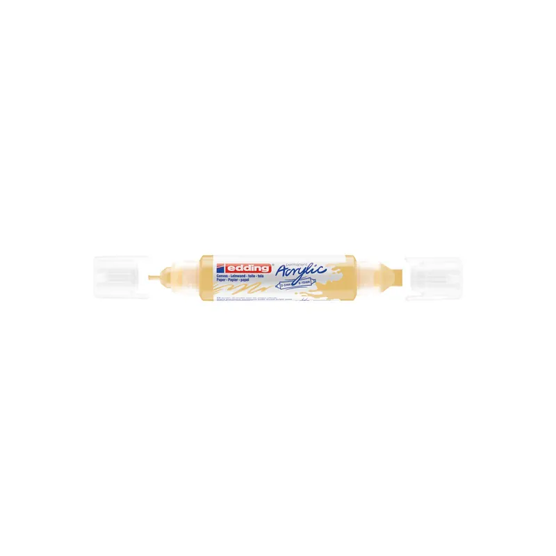 Acrylmarker edding Double Liner 5400 - pastellgelb 2-3 mm / 5-10 mm Rundspitze permanent