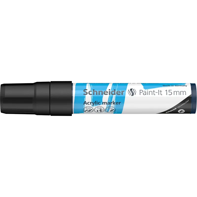Acrylmarker Schneider Paint-It 330 1203 - schwarz 15 mm Rundspitze permanent