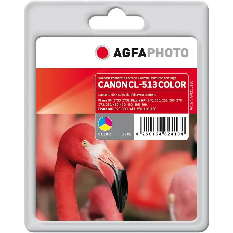 AgfaPhoto Tintenpatrone CL513C (farbig) kompatibel (für Canon  Pixma iP-2700, 2702, Pixma MP-240, 250, Pixma MX-320, 330)