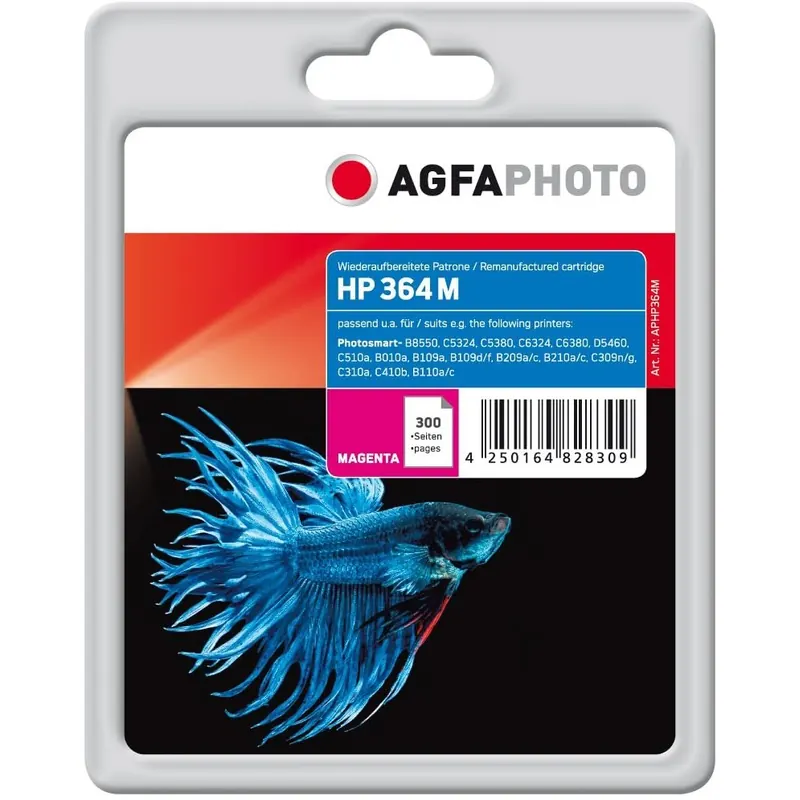 AgfaPhoto Tintenpatrone HP364M (magenta) kompatibel (für HP B8550, C5380, C6324, C6380, B010a, B109a)