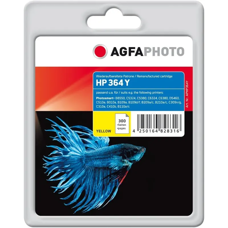 AgfaPhoto Tintenpatrone HP364Y (gelb) kompatibel (für HP 7510, B8550, C5324, C5380, C6324)