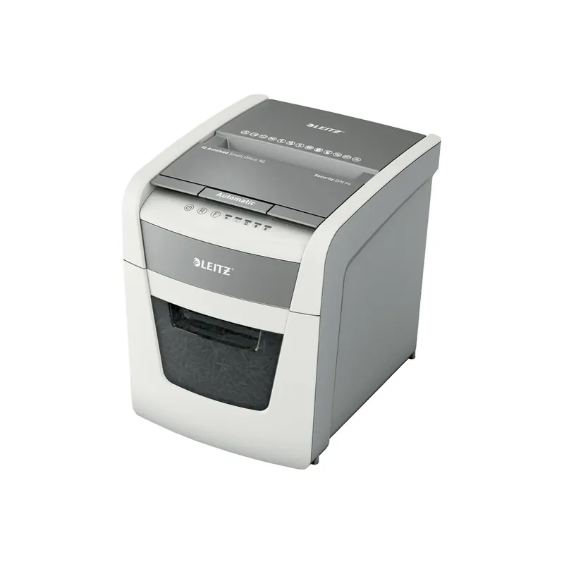 Aktenvernichter Leitz IQ Autofeed Small Office 8035 - Partikelschnitt 4,0 x 28,0 mm S-Stufe P4 6 Blatt