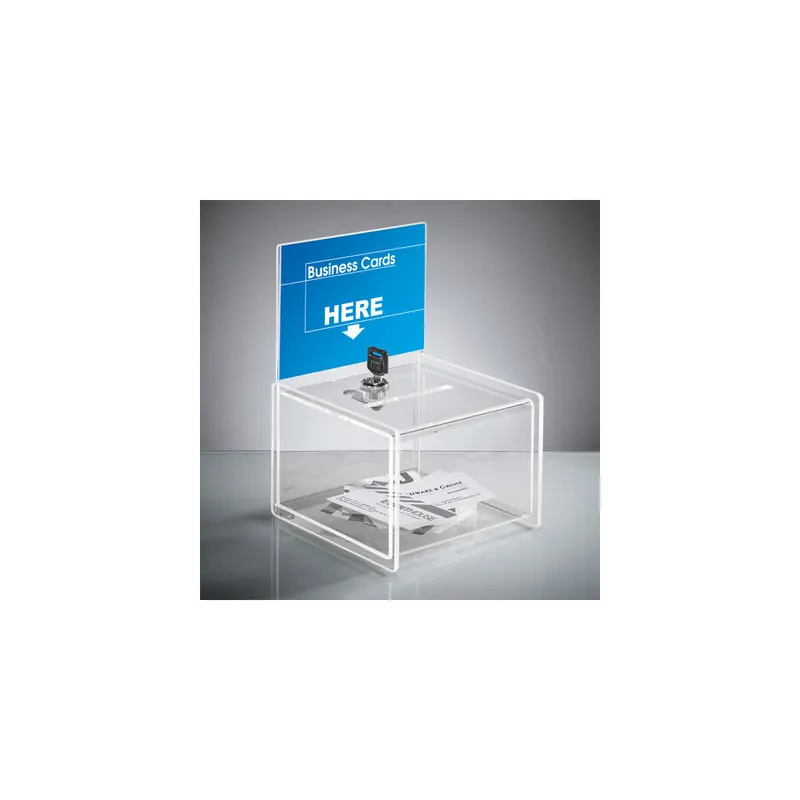 Aktionsbox sigel VA151 - 150 x 220 x 150 mm transparent mit Einstecktafel und Schloss Acryl
