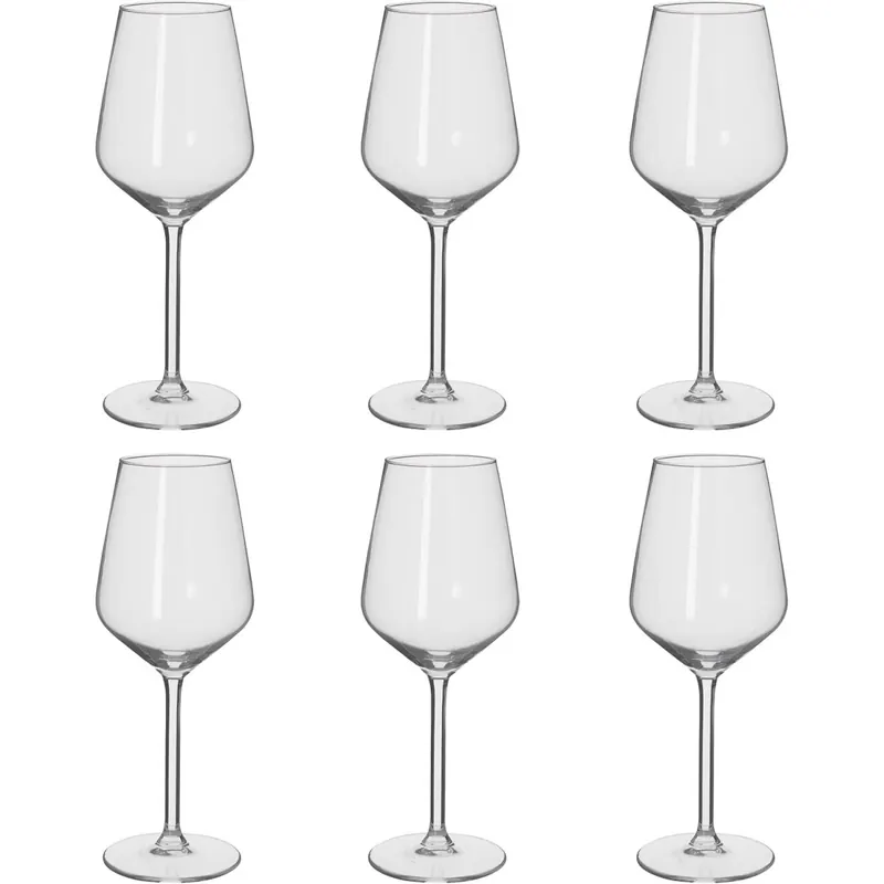 alpina Weingläser Weißwein - Weingläser Set 6 Teilig - Weinglas 37cl - Spülmaschinenfeste Weißweingläser - Wein Geschenk für Weisswein - Glas, Durchsichtig