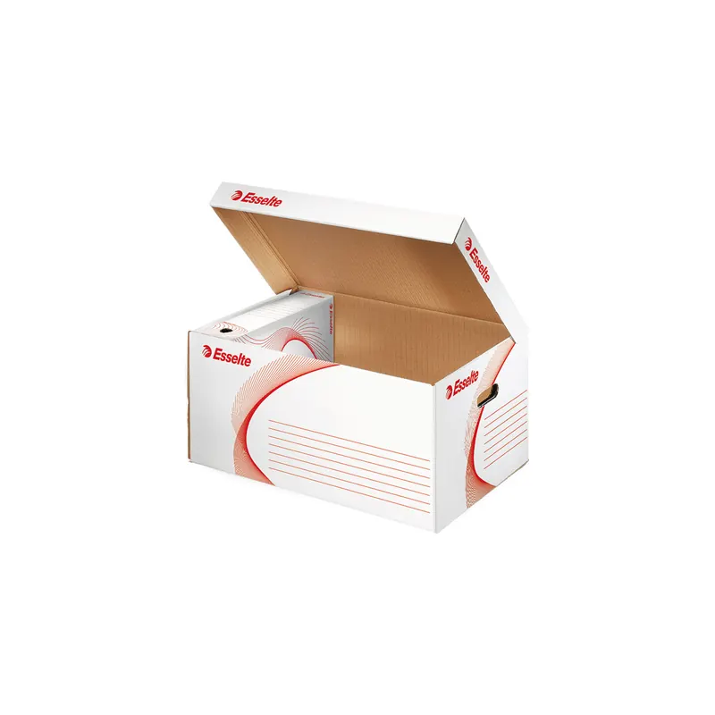 Archivbox Esselte 128900 - 560 x 265 x 380 mm weiß mit Klappdeckel Wellpappe  Pckg/10