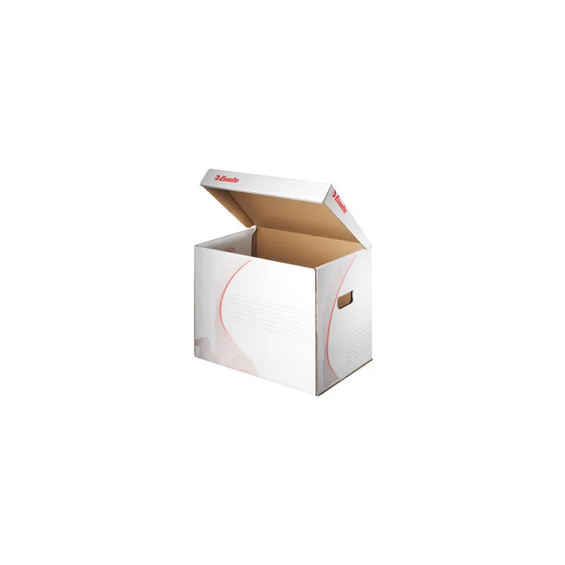 Archivbox Esselte 128911 - 270 x 303 x 390 mm weiß mit Klappdeckel Wellpappe  Pckg/10