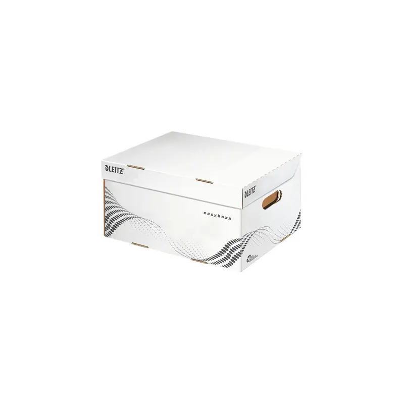 Archivbox Leitz Easyboxx 6135 - 355 x 193 x 252 mm weiß mit Klappdeckel FSC-Wellpappe  Pckg/15