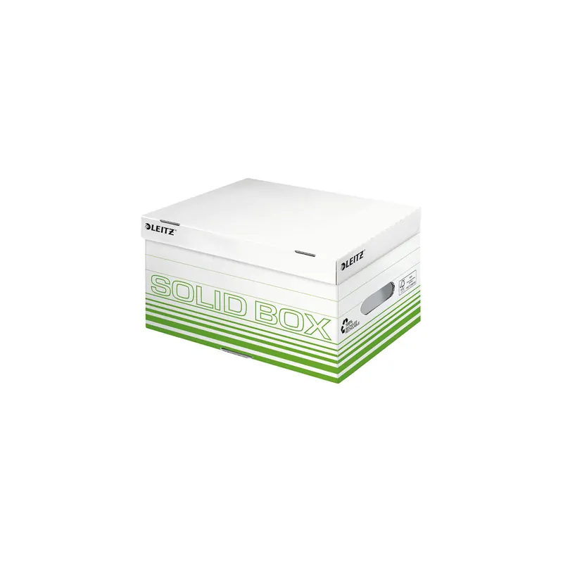 Archivbox Leitz Solid 6117 - 370 x 195 x 265 mm hellgrün mit Klappdeckel FSC-Wellpappe
