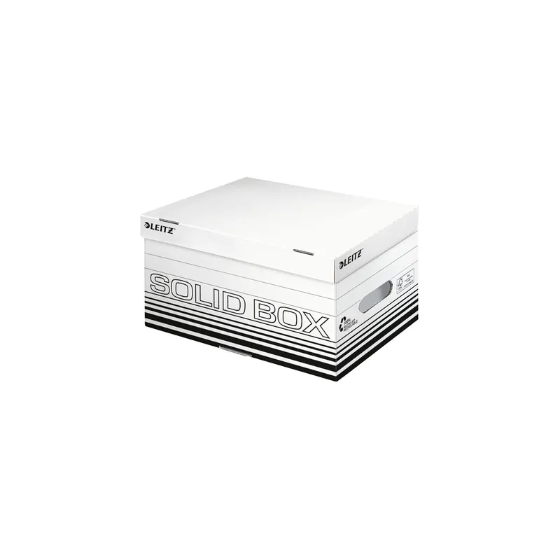 Archivbox Leitz Solid 6117 - 370 x 195 x 265 mm weiß mit Klappdeckel FSC-Wellpappe