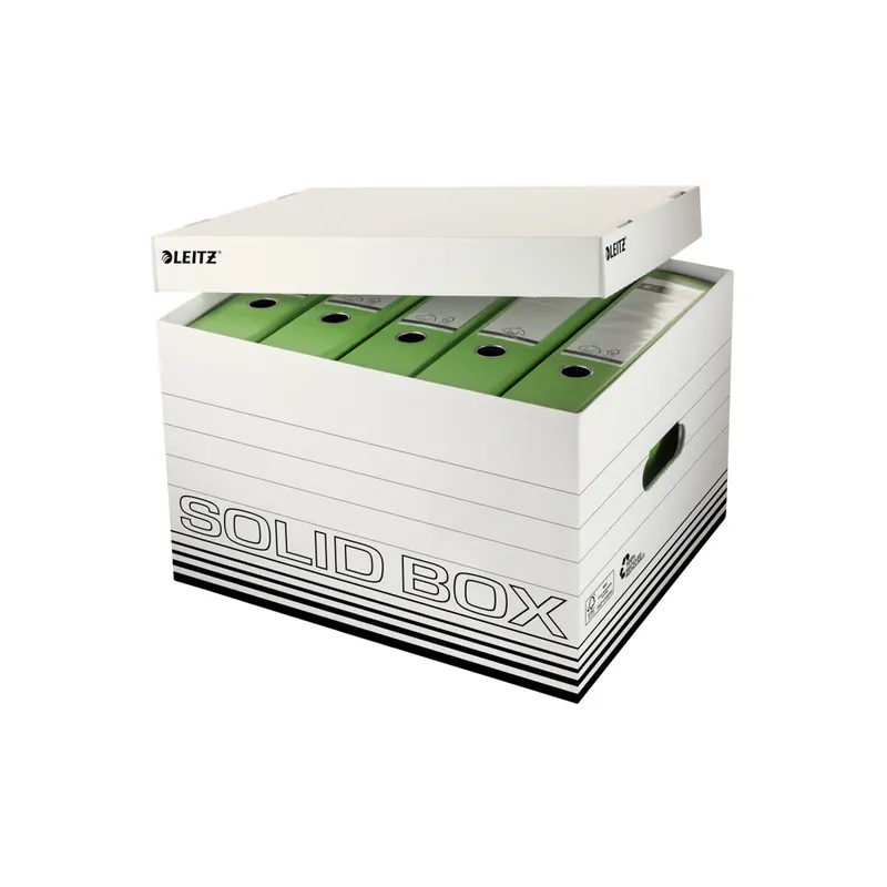 Archivbox Leitz Solid 6119 - 450 x 305 x 346 mm weiß mit Deckel FSC-Wellpappe