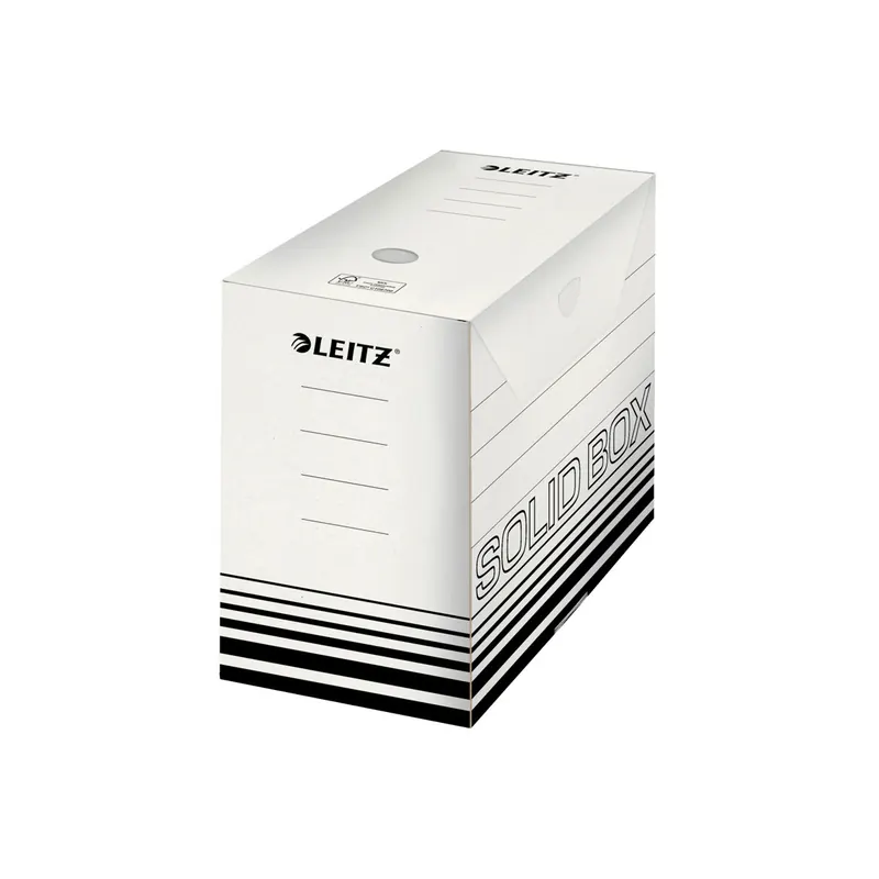 Archivbox Leitz Solid 6129 - 150 x 257 x 330 mm weiß mit Verschlußlasche FSC-Wellpappe