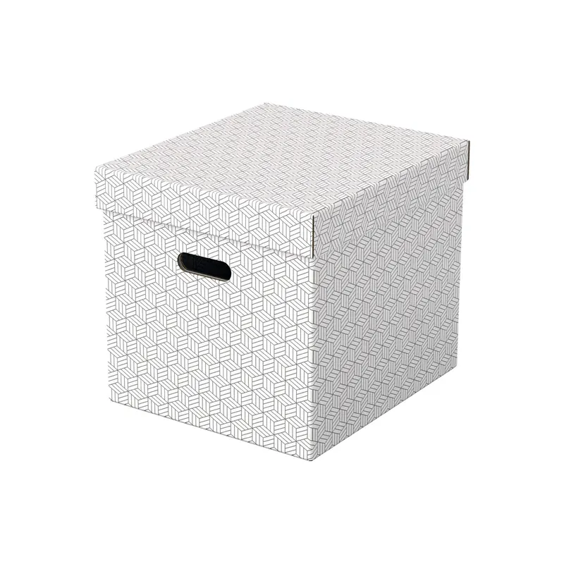 Aufbewahrungsbox Esselte Cube Home 628288 - 320 x 315 x 365 mm weiß Wellpappe Pckg/3
