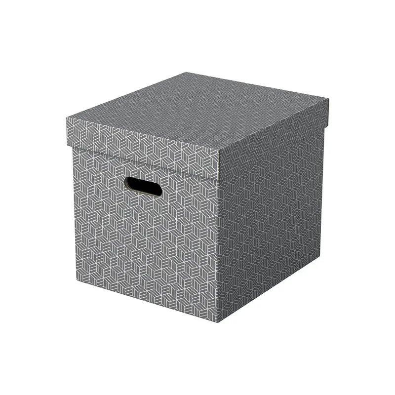 Aufbewahrungsbox Esselte Cube Home 628289 - 320 x 315 x 365 mm grau Wellpappe Pckg/3